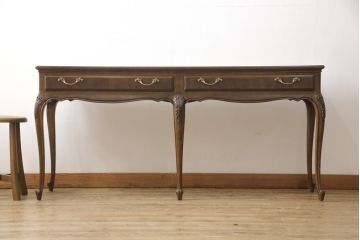 中古　美品　DREXEL HERITAGE(ドレクセルヘリテイジ)　上品な意匠が魅力的なコンソールテーブル(サイドテーブル、作業台、引き出し)(R-057713)