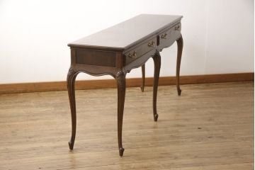 中古　美品　DREXEL HERITAGE(ドレクセルヘリテイジ)　上品な意匠が魅力的なコンソールテーブル(サイドテーブル、作業台、引き出し)(R-057713)