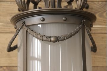和製アンティーク　明治大正期　美品　ディティールにこだわったデザインが魅力!洋館で使われていた重厚な真鍮製天井照明(シャンデリア、吊り下げ照明、ペンダントライト)(R-057719)