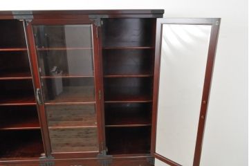 中古　二本松工藝館　田中家具　重厚感ある佇まいが魅力的な水屋箪笥(キャビネット、食器棚、戸棚、収納棚)(R-057728)