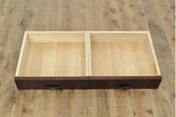 中古　二本松工藝館　田中家具　重厚感ある佇まいが魅力的な水屋箪笥(キャビネット、食器棚、戸棚、収納棚)(R-057728)