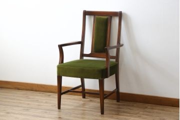 中古　美品　神戸洋家具　メープル不二屋　上品な佇まいが魅力的なアームチェア(ダイニングチェア、1P、一人掛け)(R-057731)