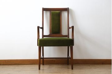中古　美品　神戸洋家具　メープル不二屋　上品な佇まいが魅力的なアームチェア(ダイニングチェア、1P、一人掛け)(R-057731)