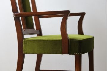 中古　美品　神戸洋家具　メープル不二屋　上品な佇まいが魅力的なアームチェア(ダイニングチェア、1P、一人掛け)(R-057731)