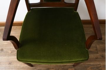 中古　美品　神戸洋家具　メープル不二屋　上品な佇まいが魅力的なアームチェア(ダイニングチェア、1P、一人掛け)(R-057731)