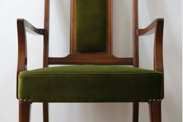 中古　美品　神戸洋家具　メープル不二屋　上品な佇まいが魅力的なアームチェア(ダイニングチェア、1P、一人掛け)(R-057731)