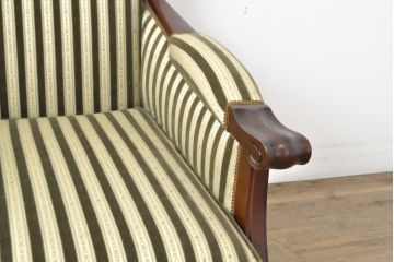 中古　美品　神戸洋家具　メープル不二屋　優雅な佇まいが魅力的な1人掛けソファ(ラウンジチェア、1P、一人掛け)(R-057733)