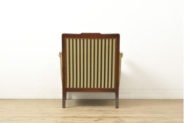 中古　美品　神戸洋家具　メープル不二屋　優雅な佇まいが魅力的な1人掛けソファ(ラウンジチェア、1P、一人掛け)(R-057733)
