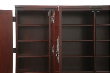 中古　美品　二本松伝統家具　田中家具　民芸箪笥　欅(ケヤキ)材の美しい木目が堪能できる上質な二本松欅下駄箱(サイドボード、飾り棚、収納棚、戸棚、サイドキャビネット)(R-057740)