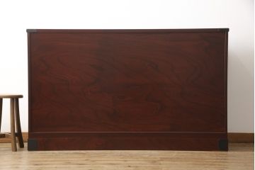 中古　美品　二本松伝統家具　田中家具　民芸箪笥　欅(ケヤキ)材の美しい木目が堪能できる上質な二本松欅下駄箱(サイドボード、飾り棚、収納棚、戸棚、サイドキャビネット)(R-057740)