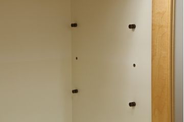 中古　美品　特注品　チェリー材　両面使いで使い勝手抜群のキッチンカウンターキャビネット(食器棚、収納棚、戸棚)(R-057749)