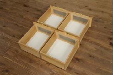 中古　美品　特注品　チェリー材　両面使いで使い勝手抜群のキッチンカウンターキャビネット(食器棚、収納棚、戸棚)(R-057749)