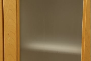 中古　美品　特注品　チェリー材　両面使いで使い勝手抜群のキッチンカウンターキャビネット(食器棚、収納棚、戸棚)(R-057749)