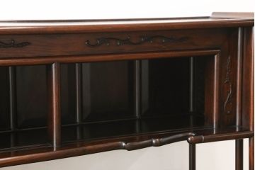 中古　特大六尺　花梨(カリン)材　品のある佇まいが美しい飾り棚(茶棚、収納棚、戸棚、唐木)(R-057750)