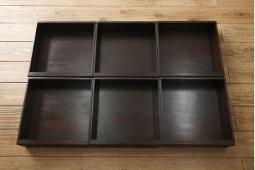 中古　特大六尺　花梨(カリン)材　品のある佇まいが美しい飾り棚(茶棚、収納棚、戸棚、唐木)(R-057750)