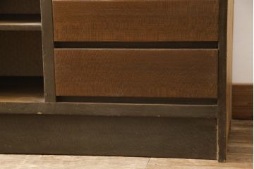 和製アンティーク　レトロで変わったデザインの本棚(飾り棚、収納棚、戸棚、キャビネット)(R-057756)