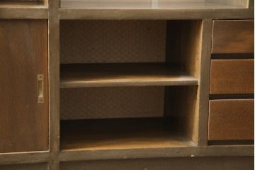 和製アンティーク　レトロで変わったデザインの本棚(飾り棚、収納棚、戸棚、キャビネット)(R-057756)