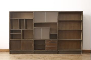 和製アンティーク　レトロで変わったデザインの本棚(飾り棚、収納棚、戸棚、キャビネット)(R-057756)