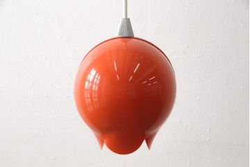 昭和レトロ　松下電工(ナショナル)　レトロポップでかわいらしいチューリップ照明(ペンダントライト、天井照明、シェード、吊り下げ照明)(R-057761)