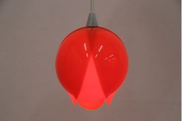 昭和レトロ　松下電工(ナショナル)　レトロポップでかわいらしいチューリップ照明(ペンダントライト、天井照明、シェード、吊り下げ照明)(R-057761)