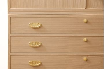 中古　和歌山　金色に輝く引き戸と透かしがアクセントの紀州総桐箪笥(定価約100万円)(並厚、桐たんす、着物箪笥、和タンス、引き出し)(R-057765)