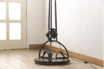 フランスアンティーク　アールヌーヴォー期　ミューラー兄弟(Muller Freres Luneville)　CHAPCLLE NANCY　ヴィトリフィカシオン彩　上質な空間を演出するフロアスタンド(スタンドライト、フロア照明、アールヌーボー)(定価約350万円)(R-057766)