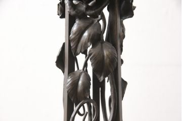 フランスアンティーク　アールヌーヴォー期　ミューラー兄弟(Muller Freres Luneville)　CHAPCLLE NANCY　ヴィトリフィカシオン彩　上質な空間を演出するフロアスタンド(スタンドライト、フロア照明、アールヌーボー)(定価約350万円)(R-057766)