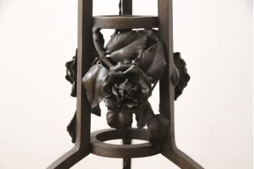 フランスアンティーク　アールヌーヴォー期　ミューラー兄弟(Muller Freres Luneville)　CHAPCLLE NANCY　ヴィトリフィカシオン彩　上質な空間を演出するフロアスタンド(スタンドライト、フロア照明、アールヌーボー)(定価約350万円)(R-057766)