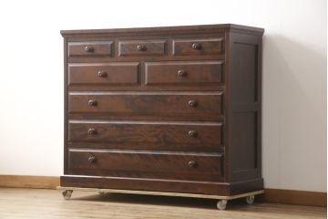 中古　北海道民芸家具　上品な佇まいが魅力的なチェスト(整理タンス、収納タンス、衣装タンス、引き出し)(R-057767)