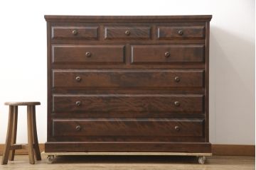 中古　北海道民芸家具　上品な佇まいが魅力的なチェスト(整理タンス、収納タンス、衣装タンス、引き出し)(R-057767)