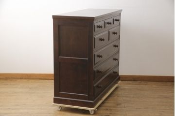 中古　北海道民芸家具　上品な佇まいが魅力的なチェスト(整理タンス、収納タンス、衣装タンス、引き出し)(R-057767)