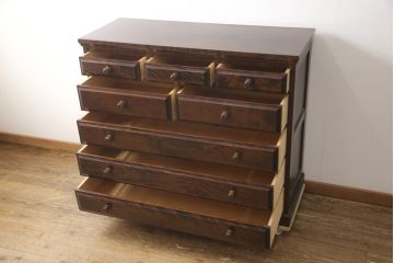 中古　北海道民芸家具　上品な佇まいが魅力的なチェスト(整理タンス、収納タンス、衣装タンス、引き出し)(R-057767)