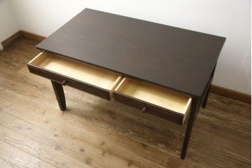 和製ビンテージ　希少な絶版品!　北海道民芸家具　シンプルなデザインの平机(ワークデスク、在宅ワーク用、作業台、ヴィンテージ)(R-057776)