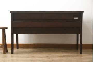 和製ビンテージ　希少な絶版品!　北海道民芸家具　シンプルなデザインの平机(ワークデスク、在宅ワーク用、作業台、ヴィンテージ)(R-057776)