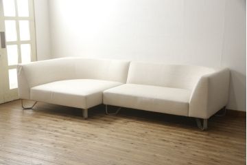 中古　超美品　arflex(アルフレックス)　VASCA(ヴァスカ)(ファブリックF3)　125DL+150R　2.5人掛けソファ(定価44万円+51万円=95万円)(2人掛けソファ、3人掛けソファ)(R-057777)