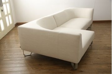 中古　超美品　arflex(アルフレックス)　VASCA(ヴァスカ)(ファブリックF3)　125DL+150R　2.5人掛けソファ(定価44万円+51万円=95万円)(2人掛けソファ、3人掛けソファ)(R-057777)