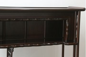 中古　民芸家具　花梨(カリン、唐木)　深みのある色合いが美しい飾り棚(戸棚、茶棚、違い棚)(R-057784)