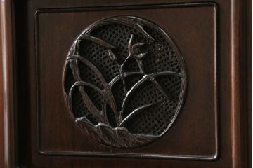 中古　民芸家具　花梨(カリン、唐木)　深みのある色合いが美しい飾り棚(戸棚、茶棚、違い棚)(R-057784)