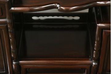 中古　民芸家具　花梨(カリン、唐木)　深みのある色合いが美しい飾り棚(戸棚、茶棚、違い棚)(R-057784)