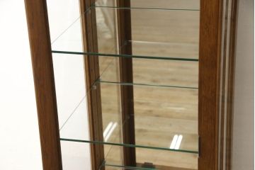 中古　美品　えぞ民芸(EZO)　木の温もりが感じられるキュリオケース(ガラスケース、飾り棚、キャビネット)(R-057785)