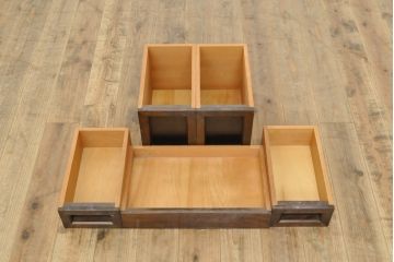中古　松本民芸家具　M型一面鏡I　直線的なデザインが美しい鏡台(ドレッサー)(定価約24万円)(R-057786)