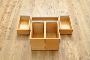 中古　松本民芸家具　M型一面鏡I　直線的なデザインが美しい鏡台(ドレッサー)(定価約24万円)(R-057786)