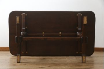中古　美品　松本民芸家具　クラシカルな脚がおしゃれなT型食卓(ダイニングテーブル、4人掛け、6人掛け)(R-057807)