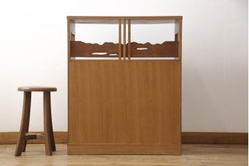 中古　美品　屋久杉　上質な和の空間づくりにおすすめの茶箪笥(茶棚、戸棚、収納棚、飾り棚)(R-057817)