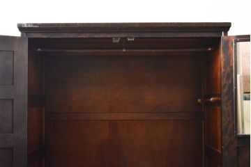 中古　北海道民芸家具　鏡付き　ワードローブの上段のみをリメイク!取り入れやすいサイズに生まれ変わる収納棚(本箱、下駄箱、ブックケース、本箱、キャビネット、戸棚)(R-057820)