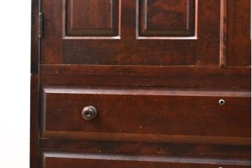 中古　北海道民芸家具　鏡付き　ワードローブの上段のみをリメイク!取り入れやすいサイズに生まれ変わる収納棚(本箱、下駄箱、ブックケース、本箱、キャビネット、戸棚)(R-057820)