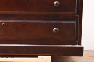 中古　北海道民芸家具　鏡付き　ワードローブの上段のみをリメイク!取り入れやすいサイズに生まれ変わる収納棚(本箱、下駄箱、ブックケース、本箱、キャビネット、戸棚)(R-057820)