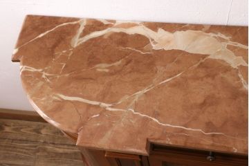 中古　イタリア　象嵌入り　バーズアイ(鳥眼杢)　一味違ったこだわりのインテリアを叶えるサイドボード(キャビネット、収納棚、戸棚)(R-057823)