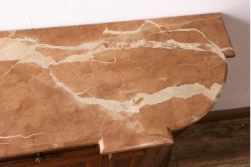 中古　イタリア　象嵌入り　バーズアイ(鳥眼杢)　一味違ったこだわりのインテリアを叶えるサイドボード(キャビネット、収納棚、戸棚)(R-057823)