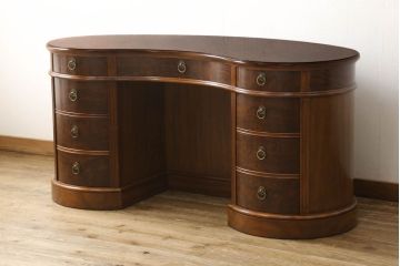 中古　美品　DREXEL HERITAGE(ドレクセルヘリテイジ)　Cameo Classics(キャメオクラシックス)　高級感溢れるキドニーデスク(定価約170万円)(両袖デスク、机、在宅ワーク、在宅用ワークデスク、カウンターテーブル)(R-057850)